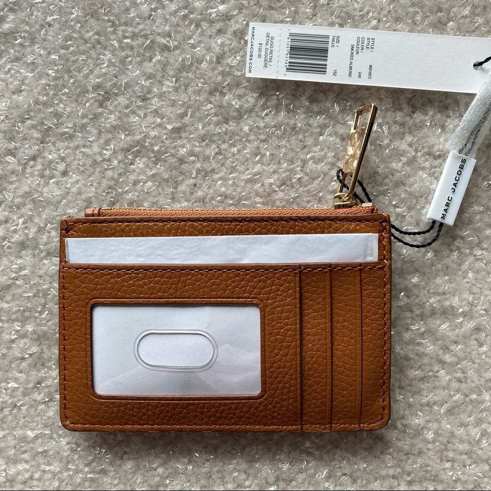Marc Jacobs Leather Zip Top Wallet in Smoked Almond Size 3.5” L x 5” W x .5” D - Picture 8 of 13